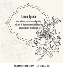 Frame with roses