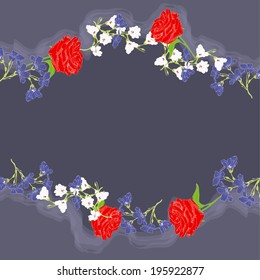 Frame with roses