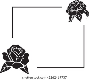 Frame Roses in Black   White