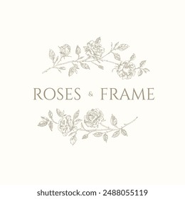 Frame of roses. Decorative element. 