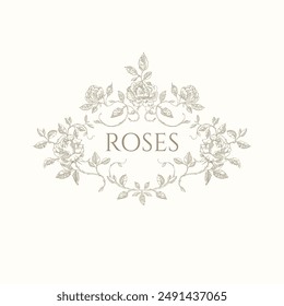 Frame of roses. Decorative element. 