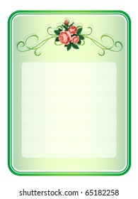 frame with roses pattern background