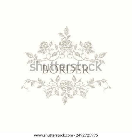Frame of roses. Title border. Decorative element. 