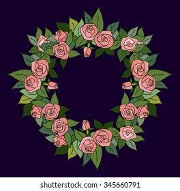 Frame of roses, vector format.