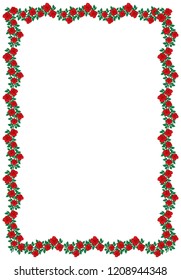 frame with roses vector illustration