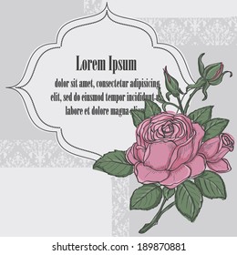 Frame with roses. Vector illustration