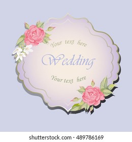 Frame with roses for wedding