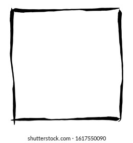 Frame roughly drawn square border vector