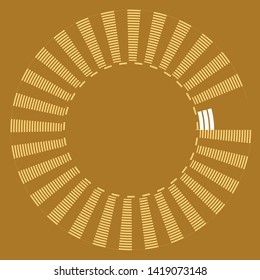 Frame round brown decor isolated