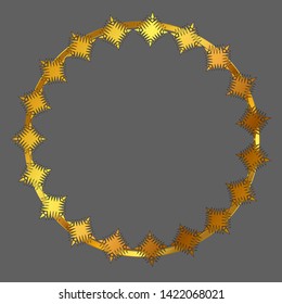 Frame round decoration gold isolated