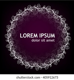 frame round floral pattern. Vector