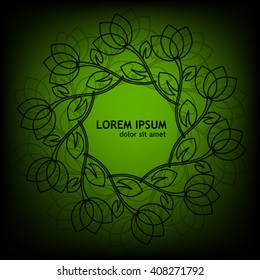 frame round floral pattern. Vector