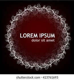 frame round floral pattern. Vector