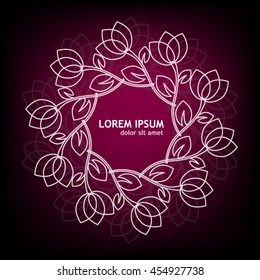 frame round floral pattern. Vector