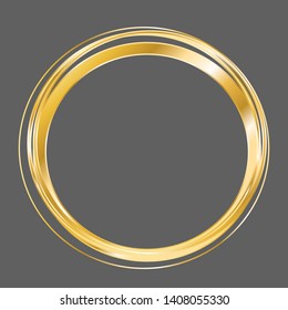 Frame round gold decor isolated