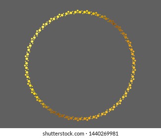 Frame round gold pattern decor