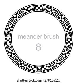 frame round ornament meander pattern, vector illustration