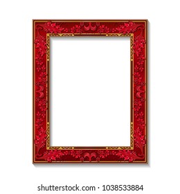 frame ruby color with shadow on white background