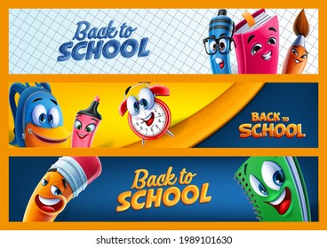 frame with school graphics with cheerful cartoon characters