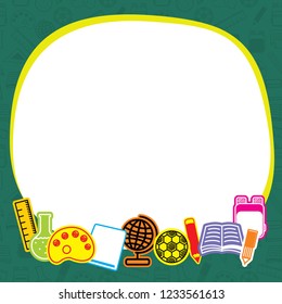 Frame with school theme icon