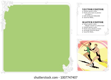 Frame for scrapbook, banner, sticker and other design. Suitable for web, social network and online store. Vector illustration. Marine theme.