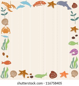 Frame with sea life