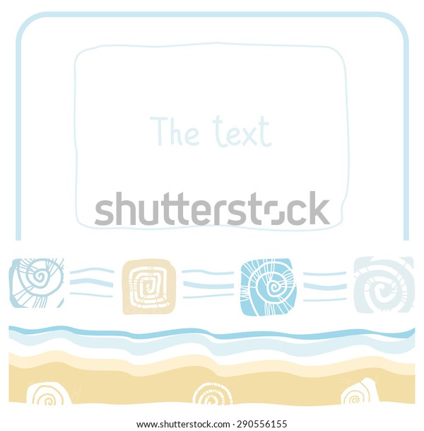 Frame Sea Ocean Beach Sand Shell Stock Vector Royalty Free