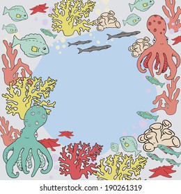 frame, the sea, octopus