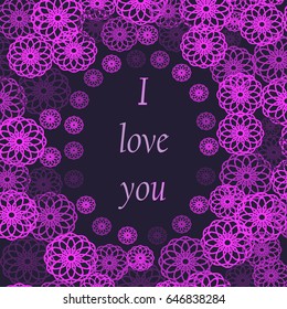  Frame with seamless pattern in the form of flowers. Vector texture or background pattern