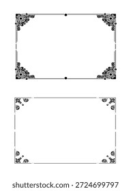 Divisor de borde de la esquina del juego de marcos en color negro