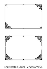 Divisor de borde de la esquina del juego de marcos en color negro