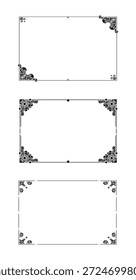 Divisor de borde de la esquina del juego de marcos en color negro