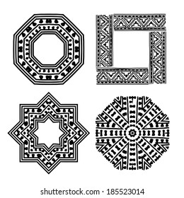 Frame set with ethnic handmade ornament for your design