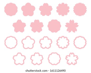 frame set of flower image cherry blossoms