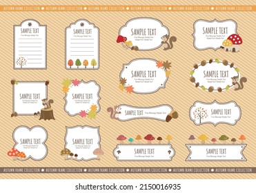 Frame set full of autumn illustrations