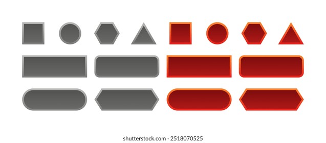 Ícones de conjunto de quadros. Ícones de formas geométricas. Estilo plano. Ícones de vetor.