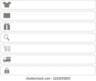 Frame set with icons that can be used for shopping, communication, etc.