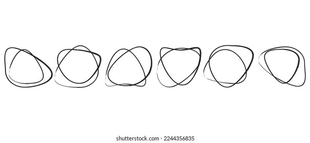 Conjunto de cuadros de elementos gráficos de forma de trozo redondo irregular