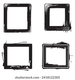 Frame set isolated on white background. Vector illustration.