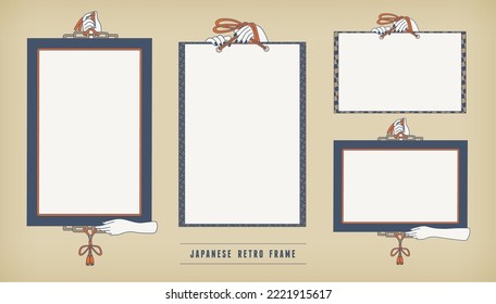 Frame set with Japanese style retro design.It is vector data that is easy to edit.