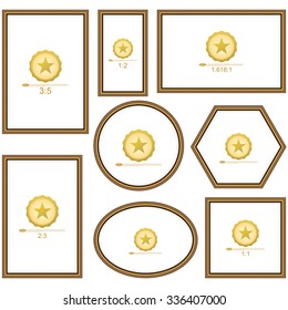 Frame Set for picture or text. Border for Certificate of Education Uniquely beautiful stripes.
