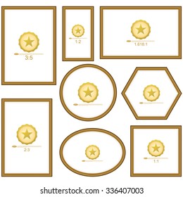 Frame Set for picture or text. Border for Certificate of Education Uniquely beautiful stripes.