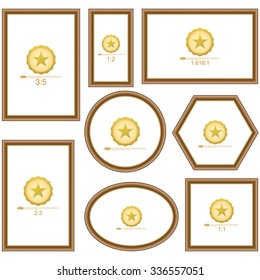 Frame Set for picture or text. Border for Certificate of Education Uniquely beautiful stripes.