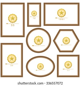 Frame Set for picture or text. Border for Certificate of Education Uniquely beautiful stripes.