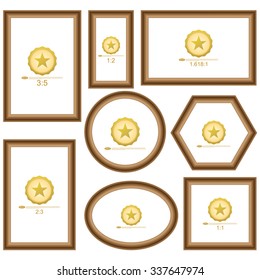 Frame Set for picture or text. Border for Certificate of Education Uniquely beautiful stripes.