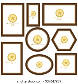 Frame Set for picture or text. Border for Certificate of Education Uniquely beautiful stripes.