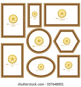 Frame Set for picture or text. Border for Certificate of Education Uniquely beautiful stripes.
