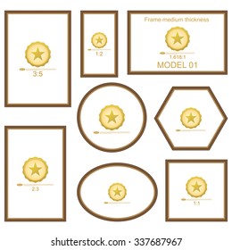 Frame Set for picture or text. Border for Certificate of Education Uniquely beautiful stripes.