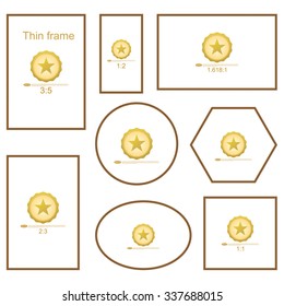 Frame Set for picture or text. Border for Certificate of Education Uniquely beautiful stripes.