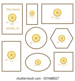 Frame Set for picture or text. Border for Certificate of Education Uniquely beautiful stripes.